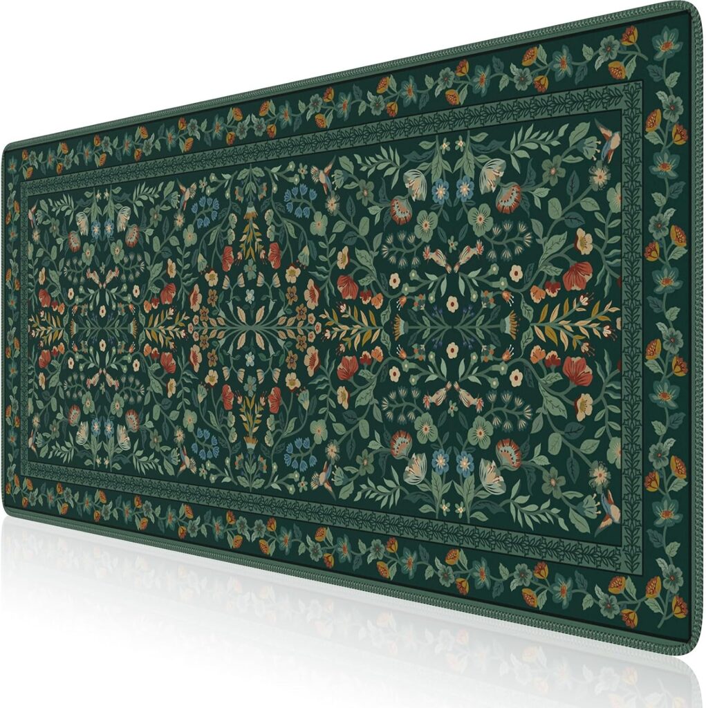 iCasso Desk Mat,Mouse Pad for Office Decor,35.4×15.7in,Deep Green